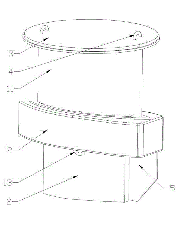 Underwater floating body and buoyance device comprising same
