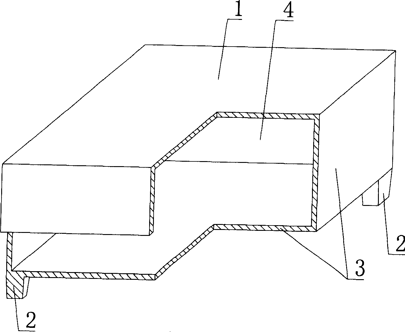 Hollow structural component for filling by concrete pouring on site