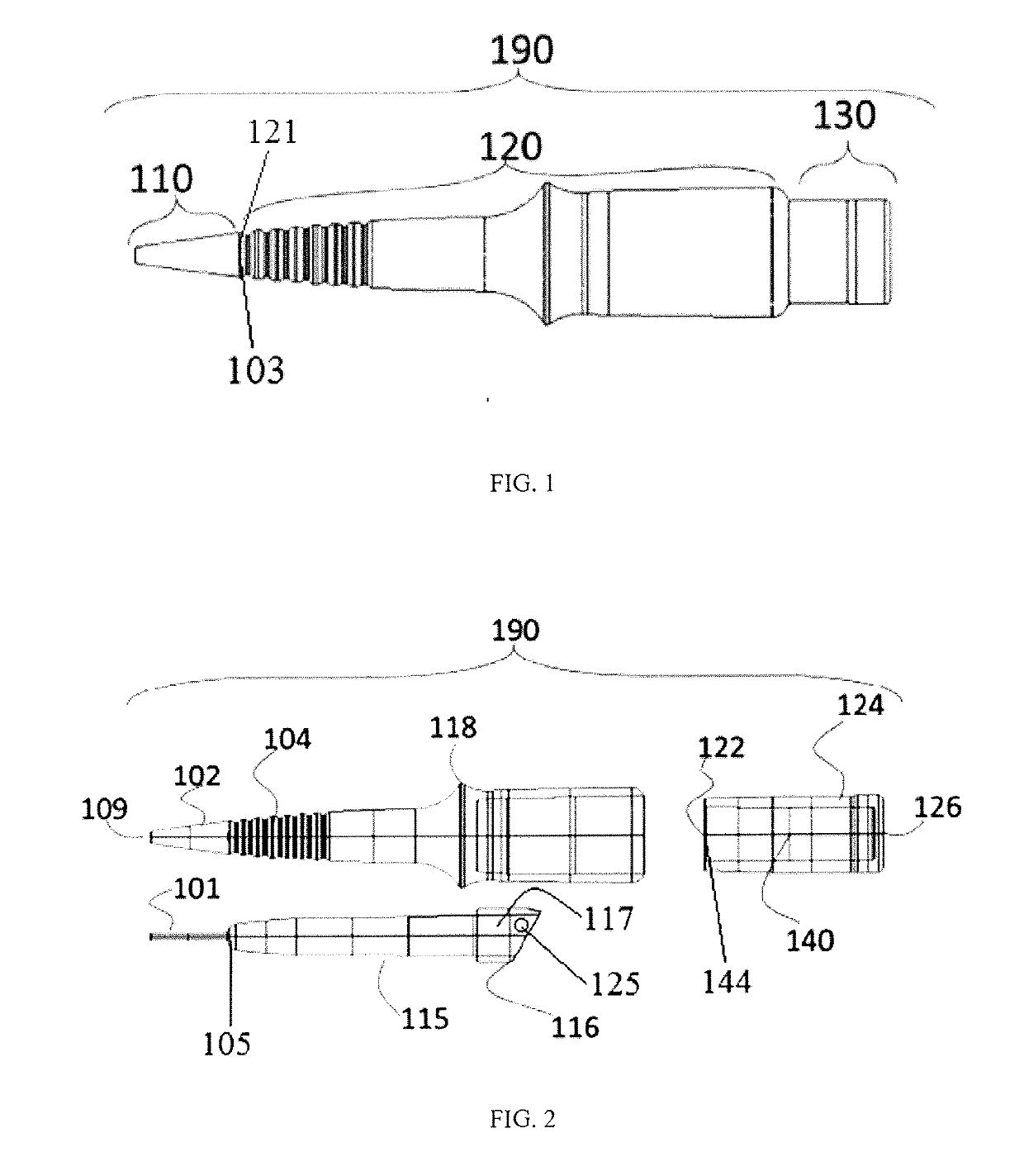 Device and liquid compositions for securing catheters having a rigid tapered tip