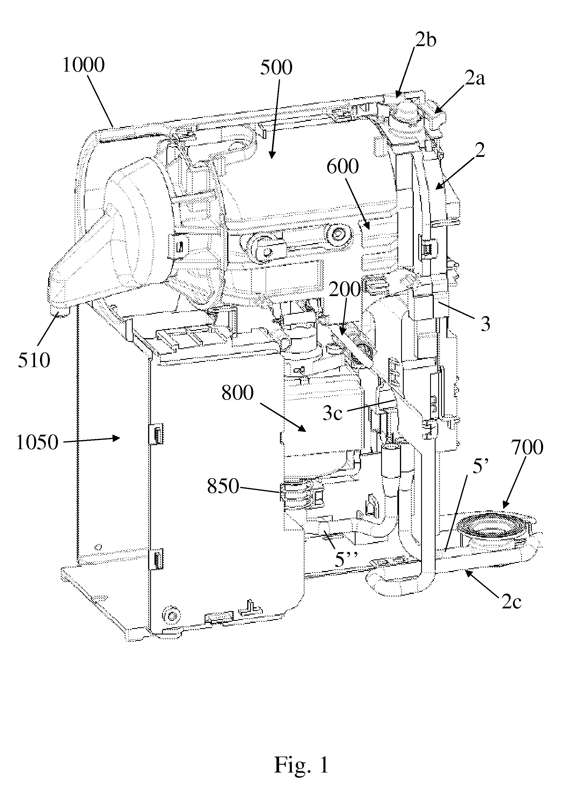 Modular assembly of a beverage preparation machine