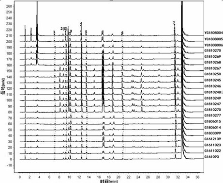 Construction method and identification method of ULC characteristic map of dog chi and hot dog chi medicinal materials