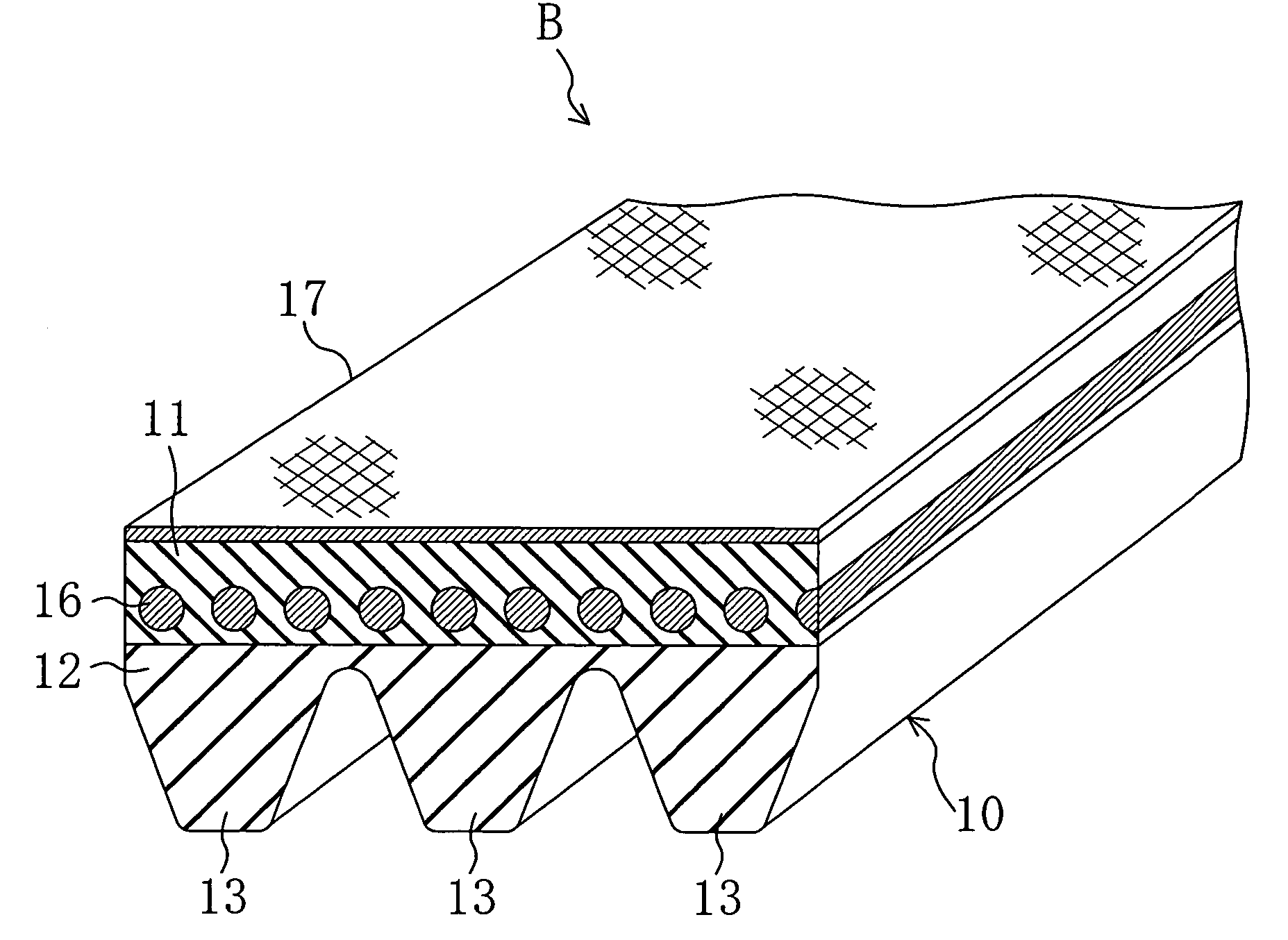 Frictional forced power transmission belt and belt drive system with the same
