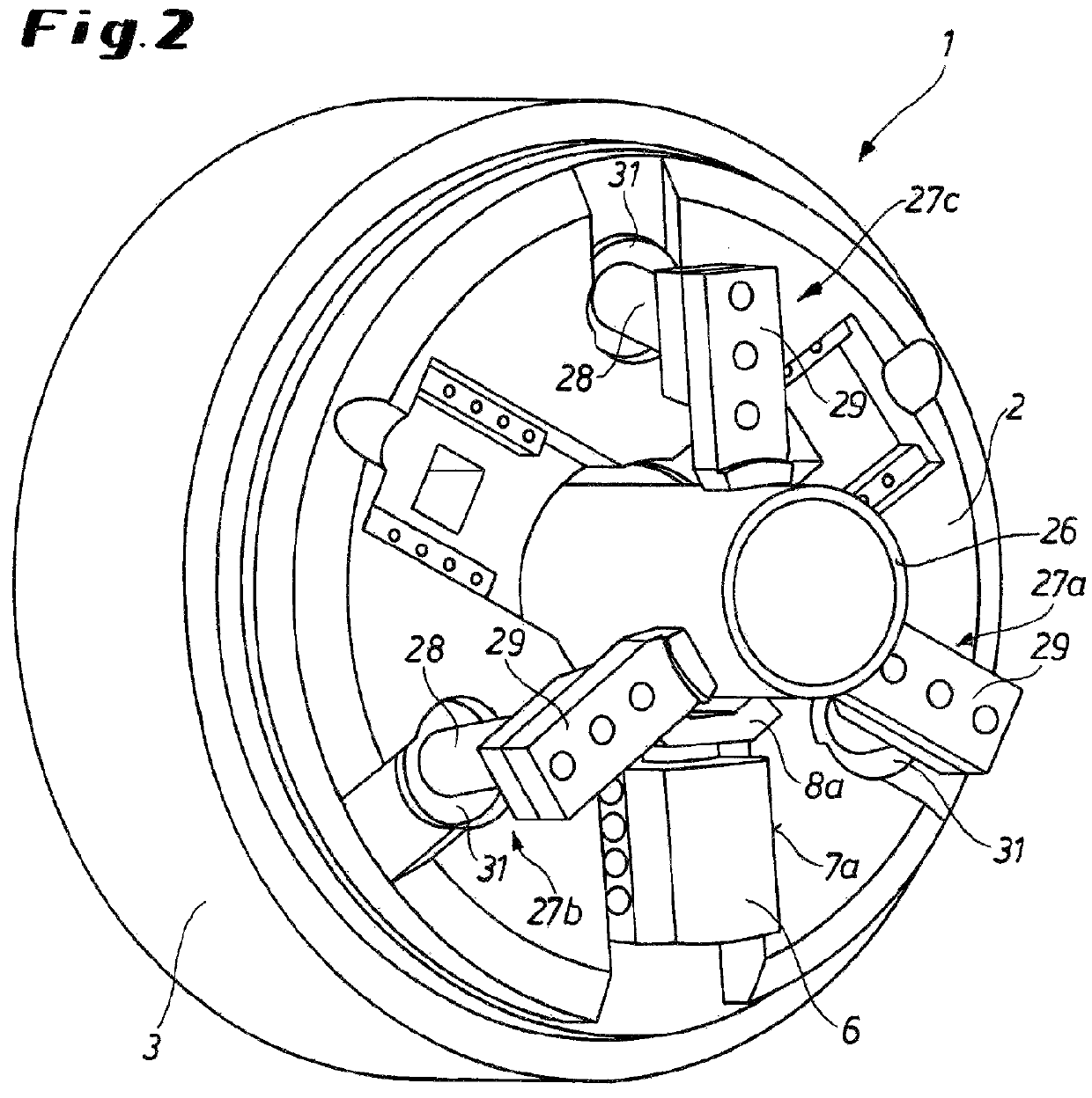 Chuck for apparatus for machining a tubular rotating workpiece