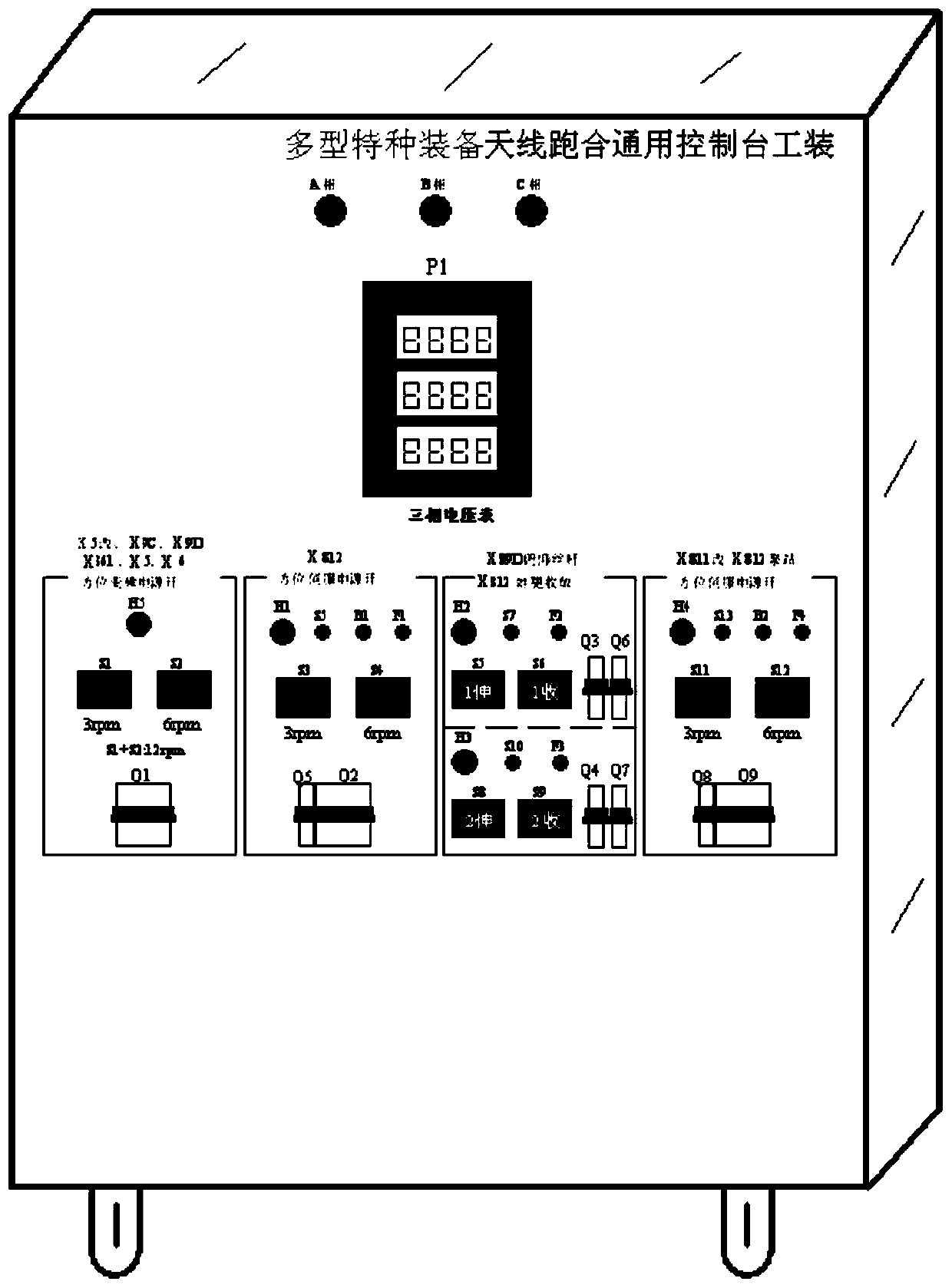 Multi- type special equipment antenna running-in general console