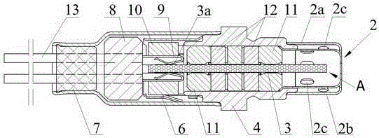 A flat type oxygen sensor for motorcycle