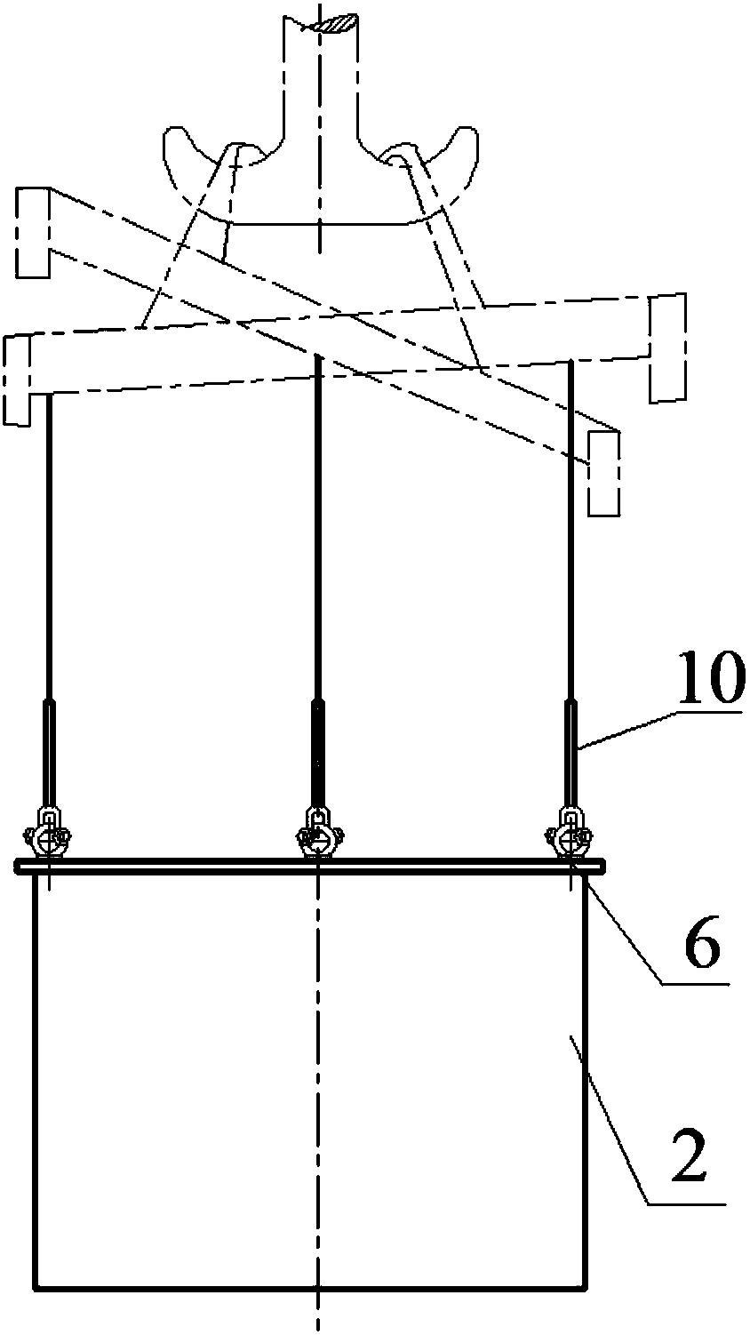 Vertical hot sleeving process method for flange end-free long and thin main shaft