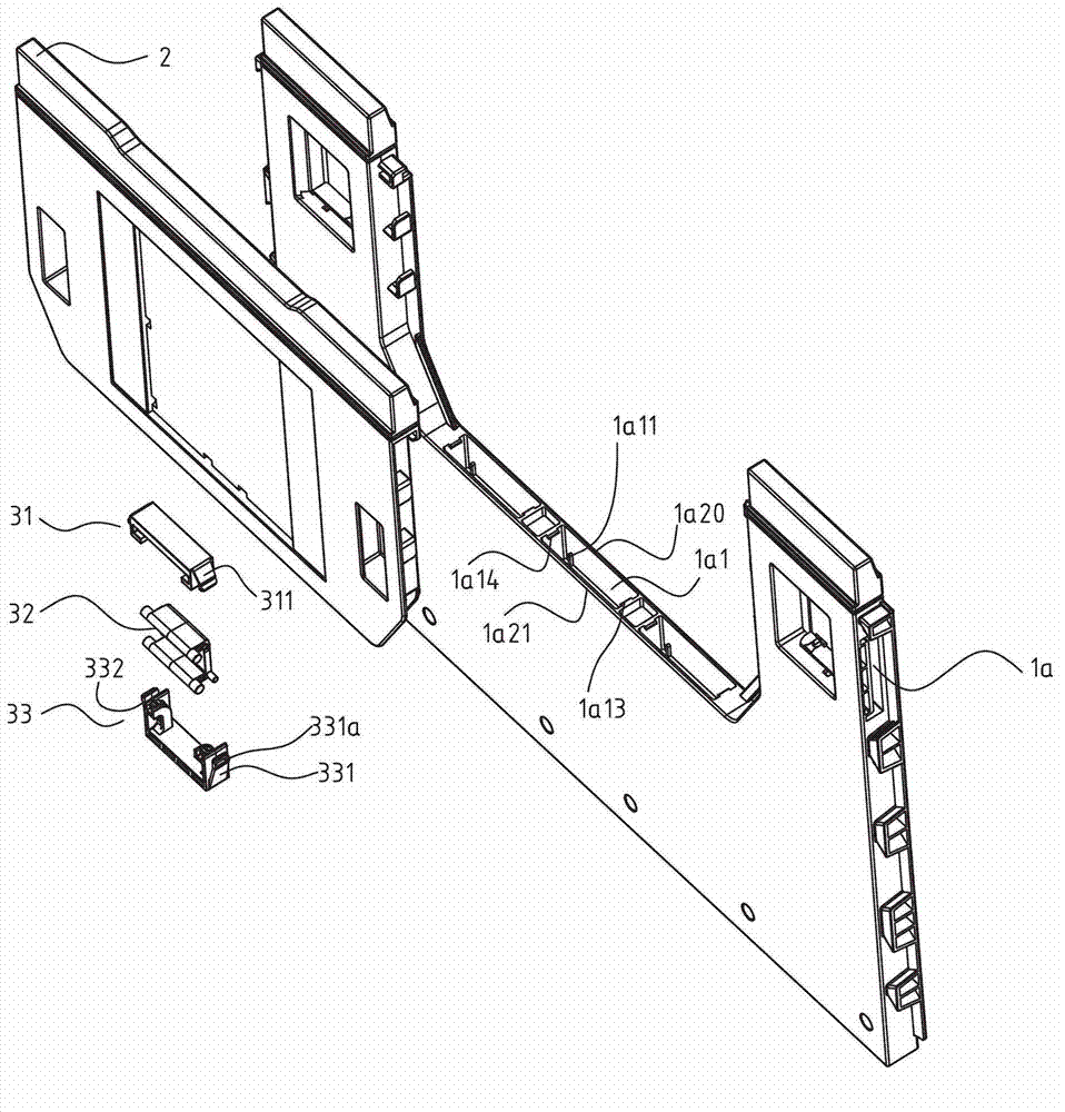 Hinge fixing structure, hidden hinge and container