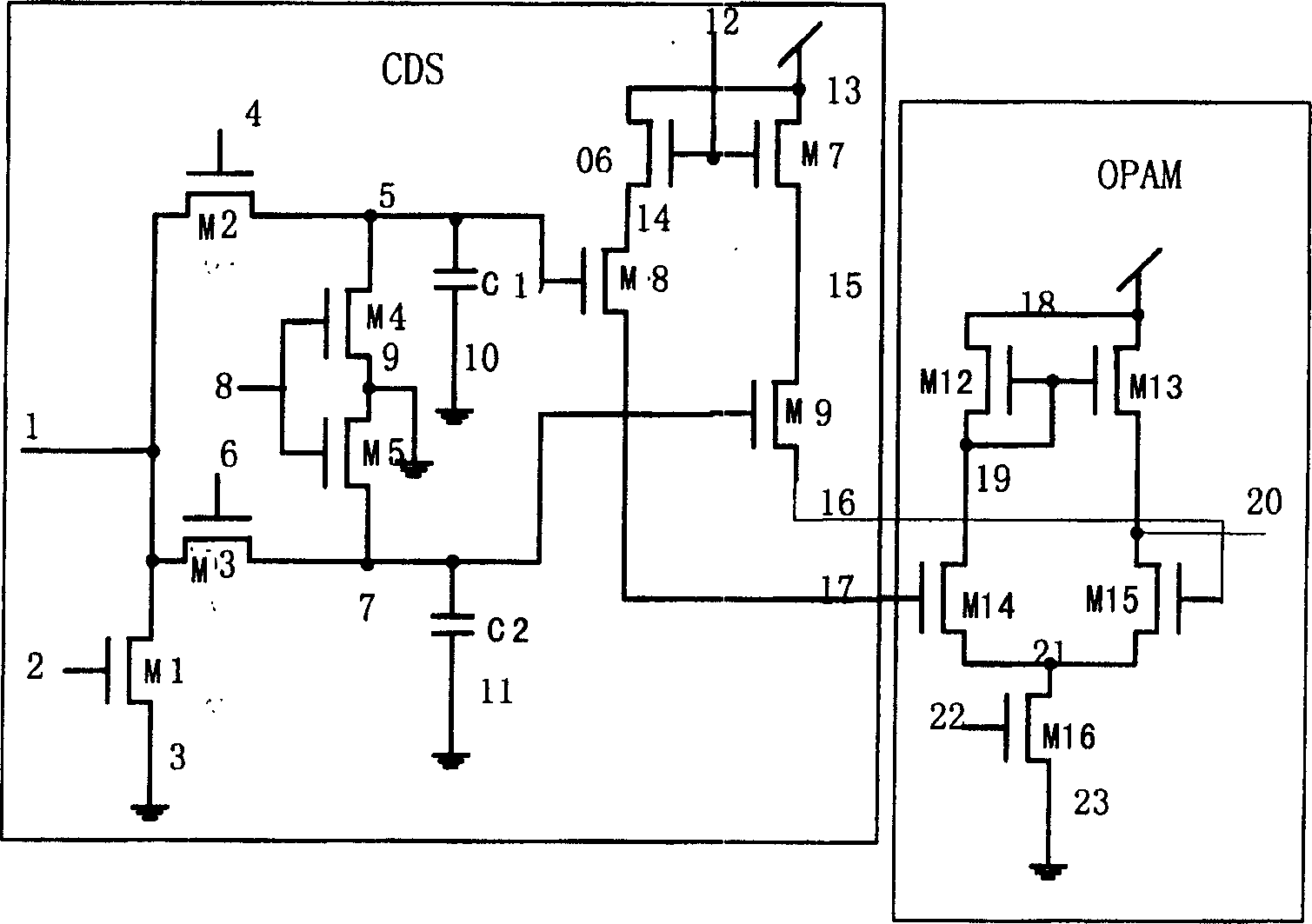 High matching low power consumption low noise CDS cirecuit structure