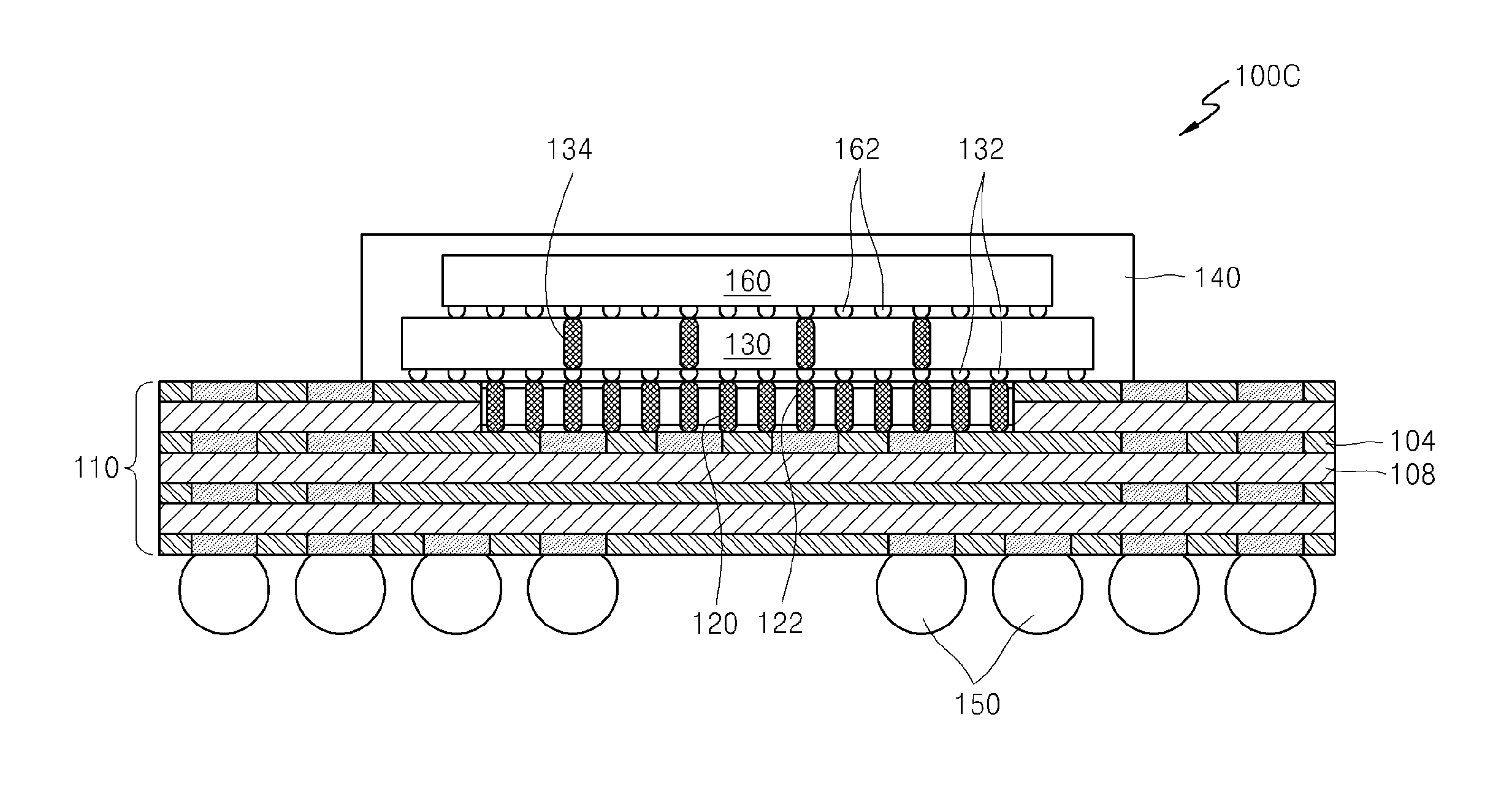 Embedded chip-on-chip package and package-on-package comprising same