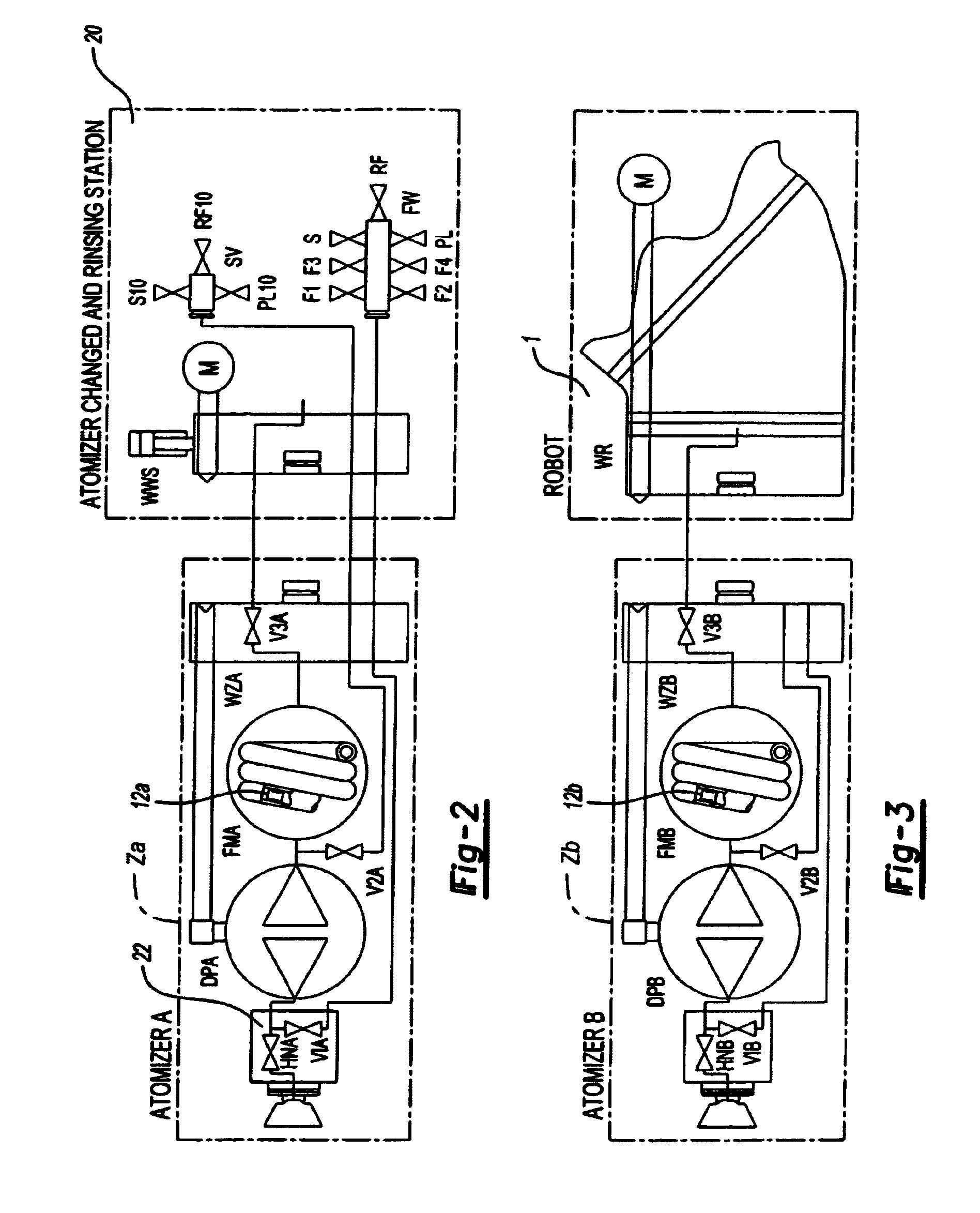 Atomizer for coating unit and method for its material supply