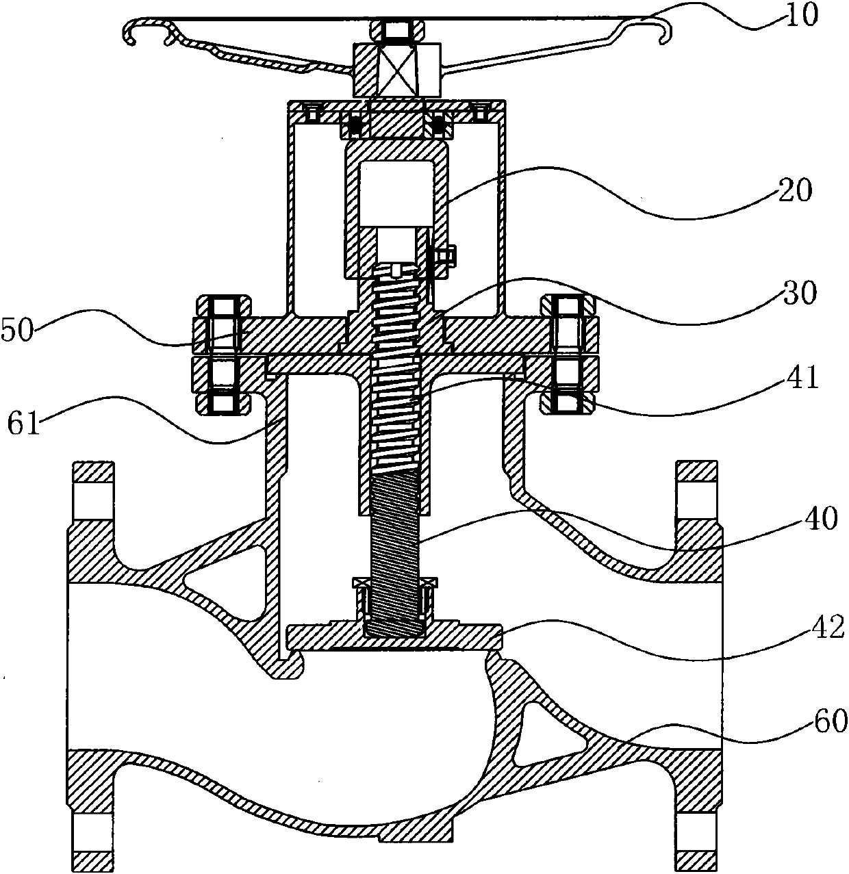 Elevating lever-type stop valve
