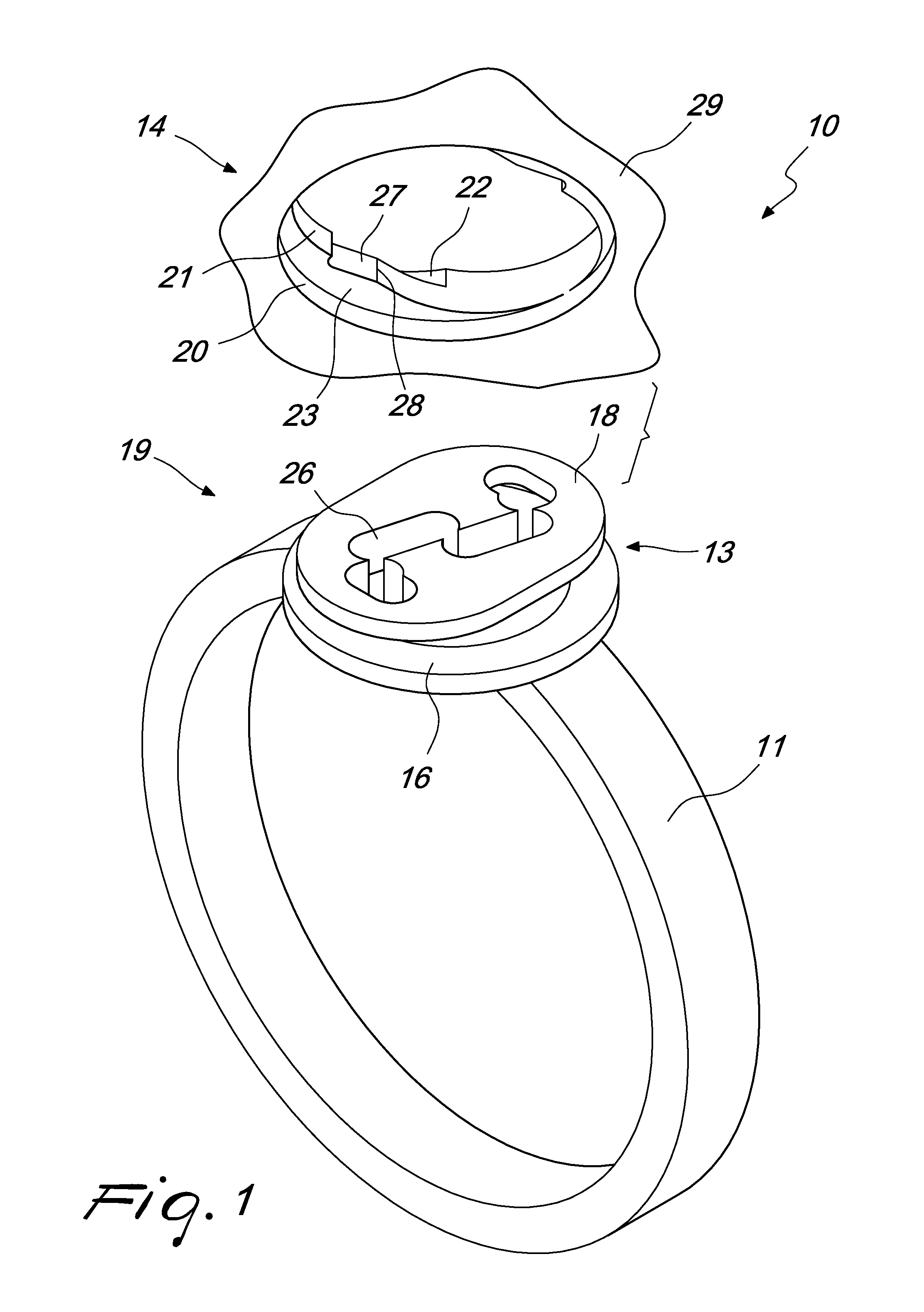 Device for connecting precious elements or the like to finger rings