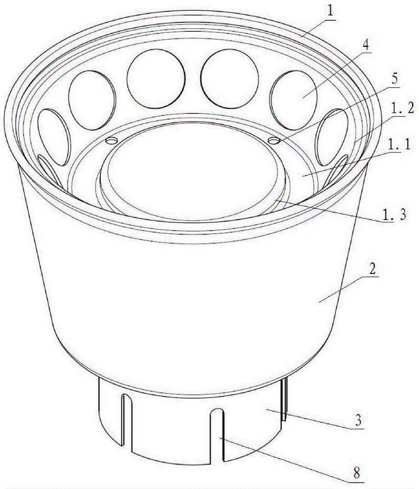 An exhaust rainproof cap with drainage and noise reduction structure