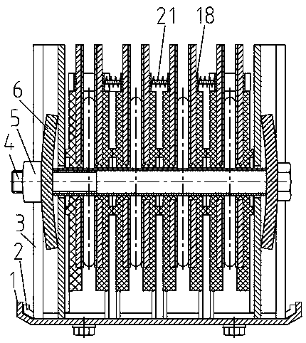 Elastic supporting structure of dense bus duct connector with jacks