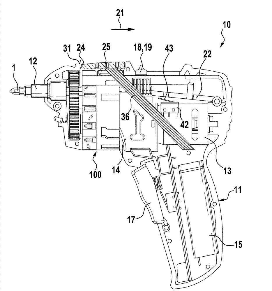 Tool change magazine for a motorized machine tool and machine tool