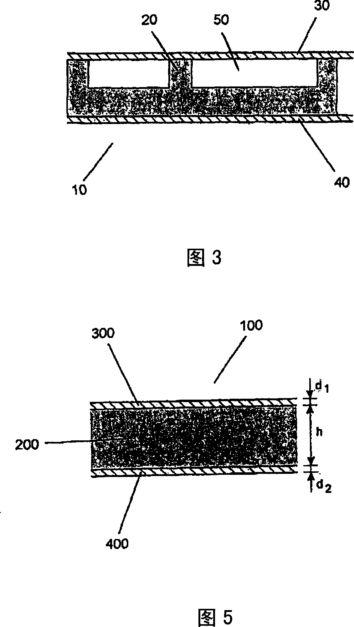 Sandwich structure having a frequency-selective double-wall behavior