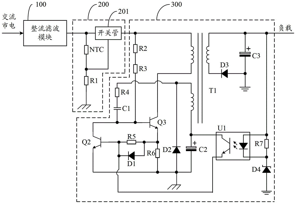 A kind of power circuit and power device