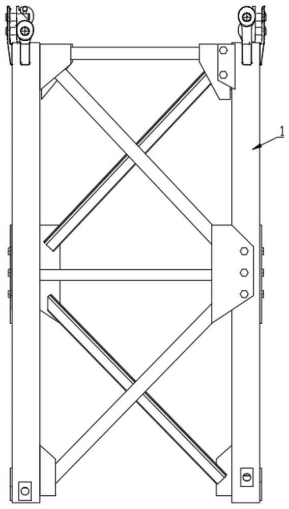 Tower crane standard section and connecting device