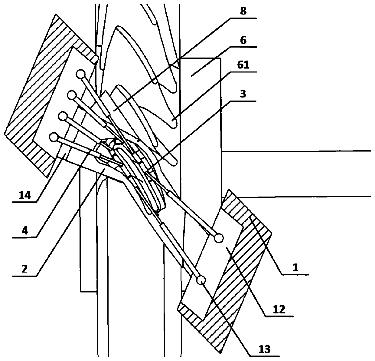 Tool cathode provided with variable inner cavity and used for carrying out electrolytic machining on integrated blade disc with large-distortion blades