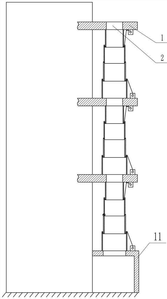 Conjoined escape chute for high-rise buildings