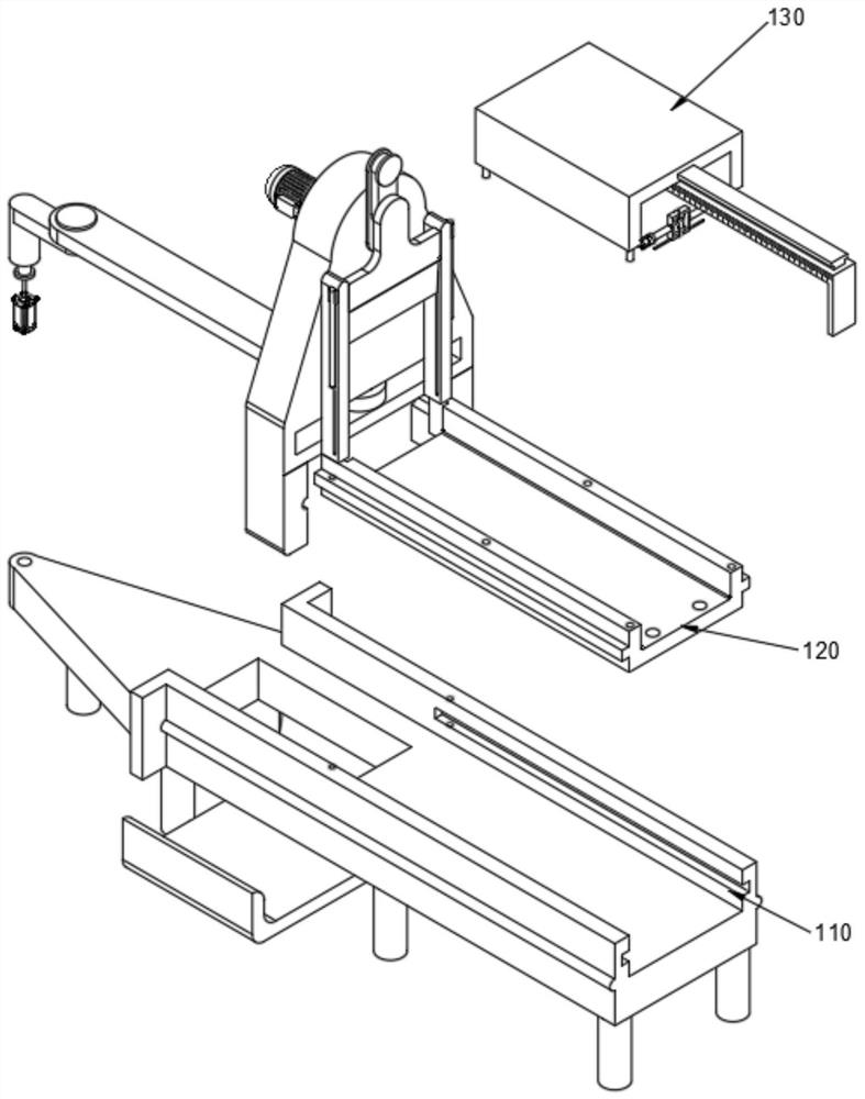 Reciprocating type uniform cut-off mechanism for aluminum alloy handrail production