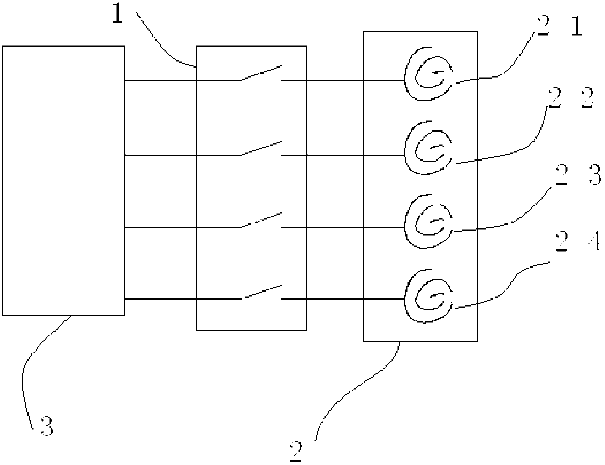 Induction heating system with external combined induction heating coil phased arrays and application for induction heating system