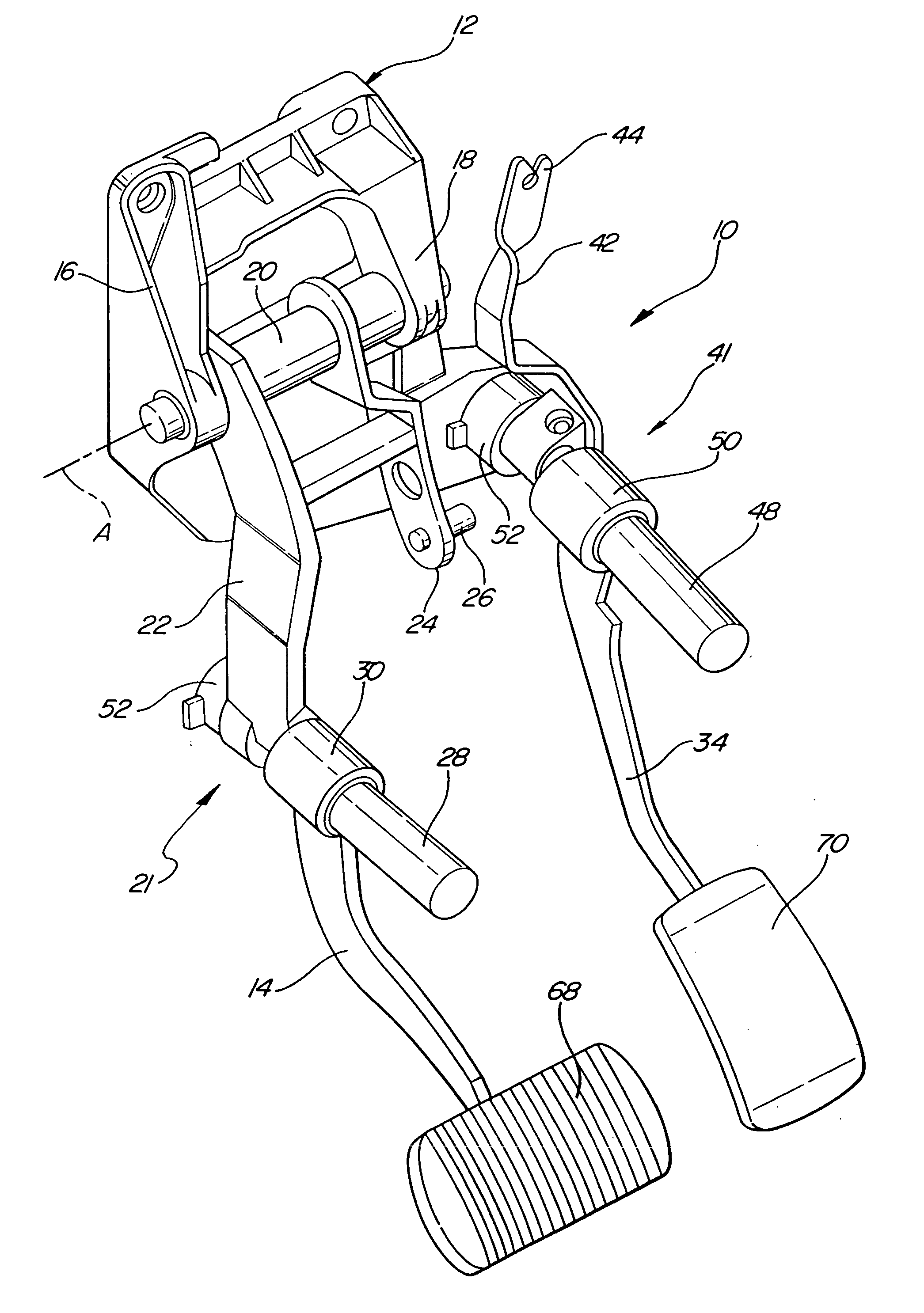 Stepping motor direct drive adjustable pedal assembly