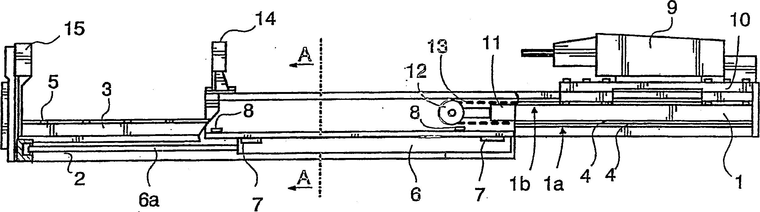 Telescopic feed beam for rock drill and method of measuring rock drill travel