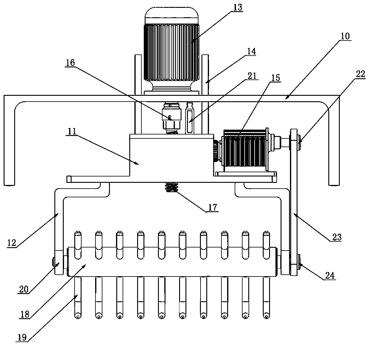 Automatic material moving and feeding device for tobacco cutter