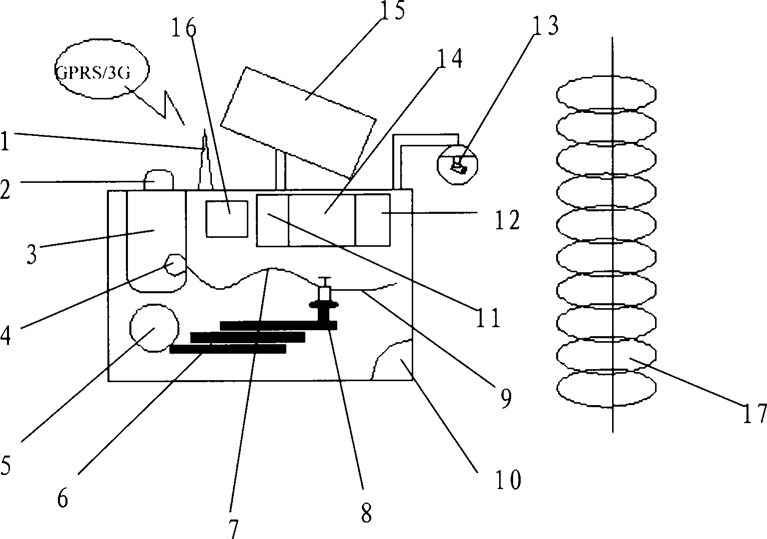 Online type high voltage silicon rubber material detection apparatus