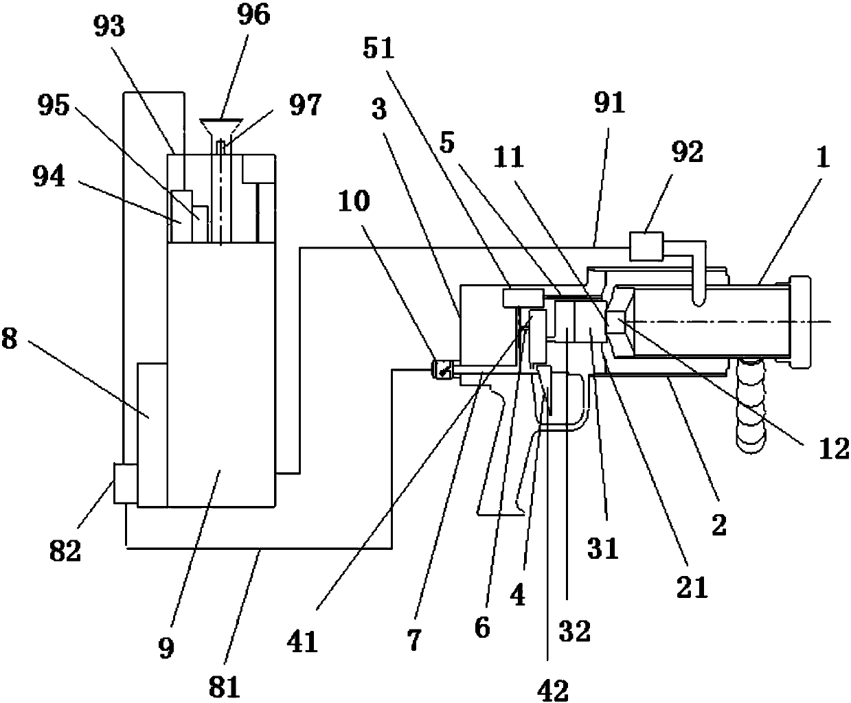Intermittent atomization ejector and intermittent atomization ejecting system including same