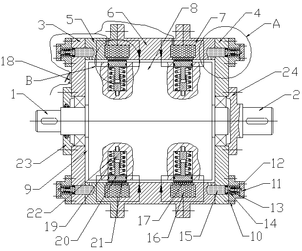 Magneto-rheological fluid and electromagnetic friction combined transmission device driven by shape memory alloy