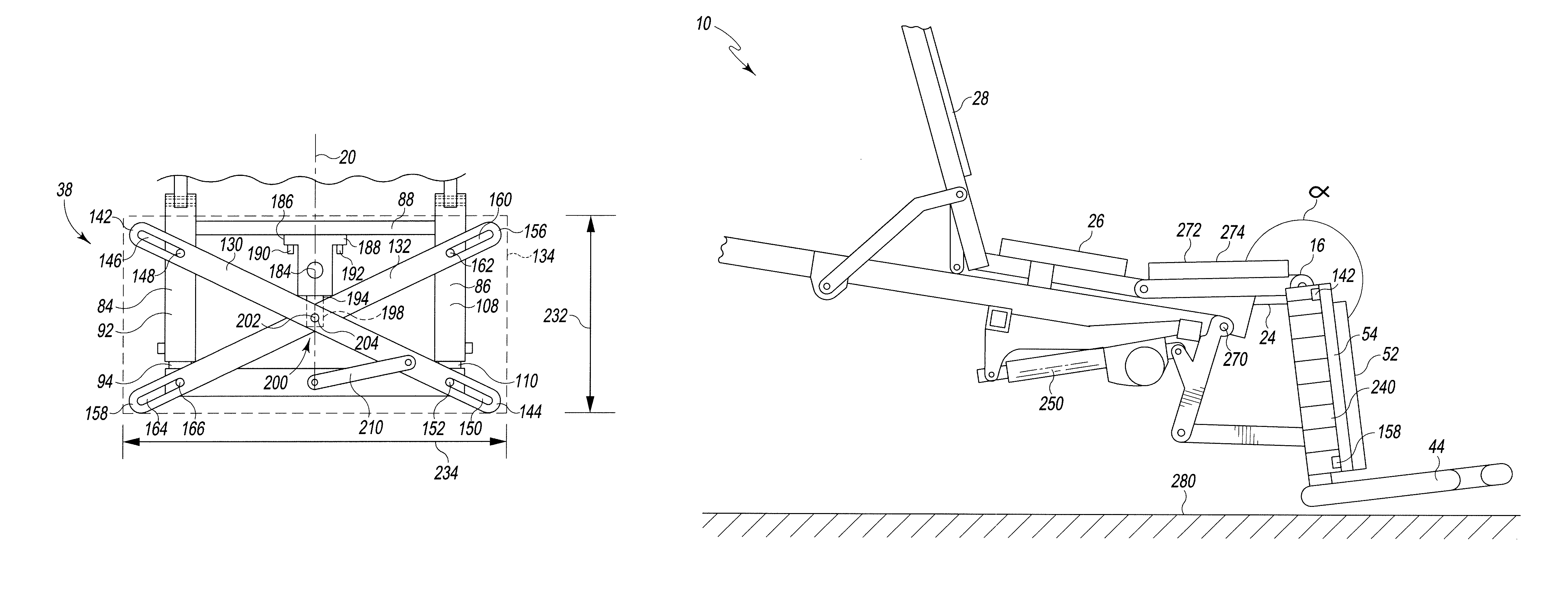 Adjustable foot section for a patient support apparatus