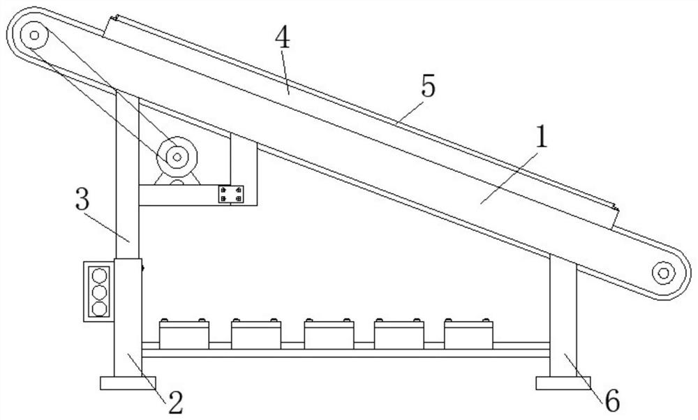 Conveying device for loading and unloading of goods