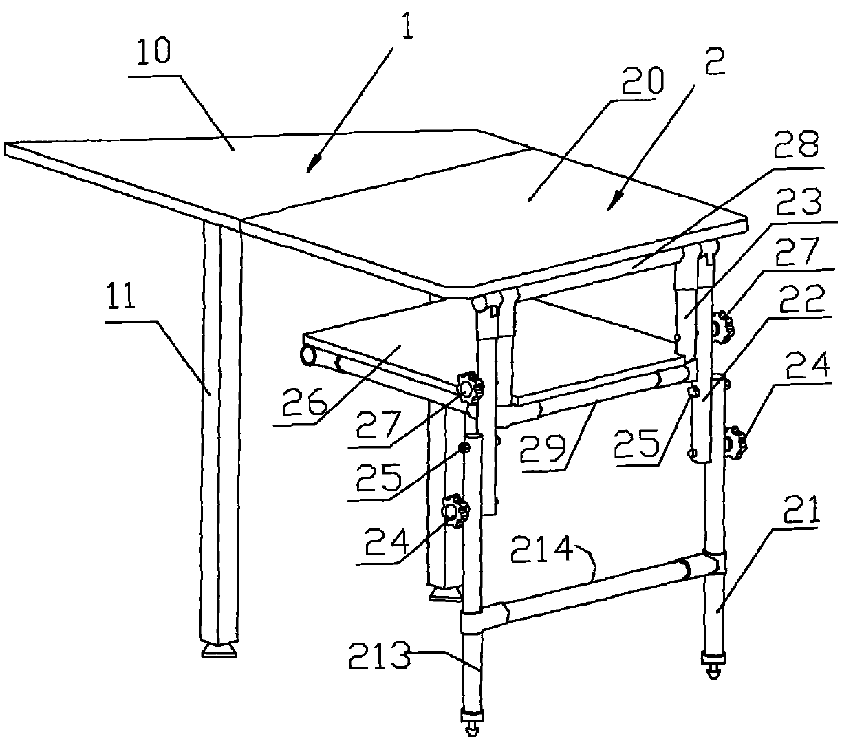 Folding worktable