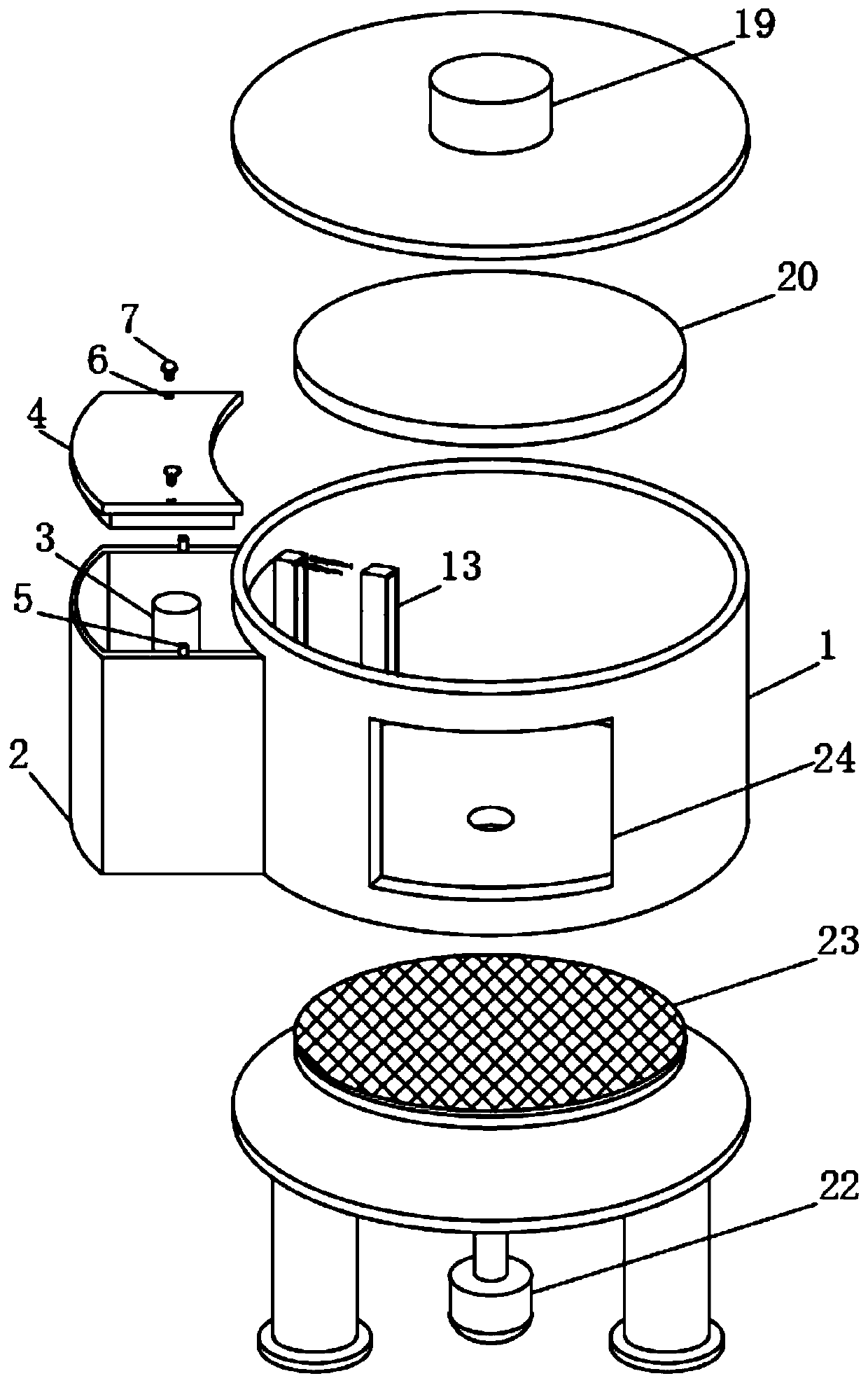 A pull-back device used for packaging materials in the packaging process