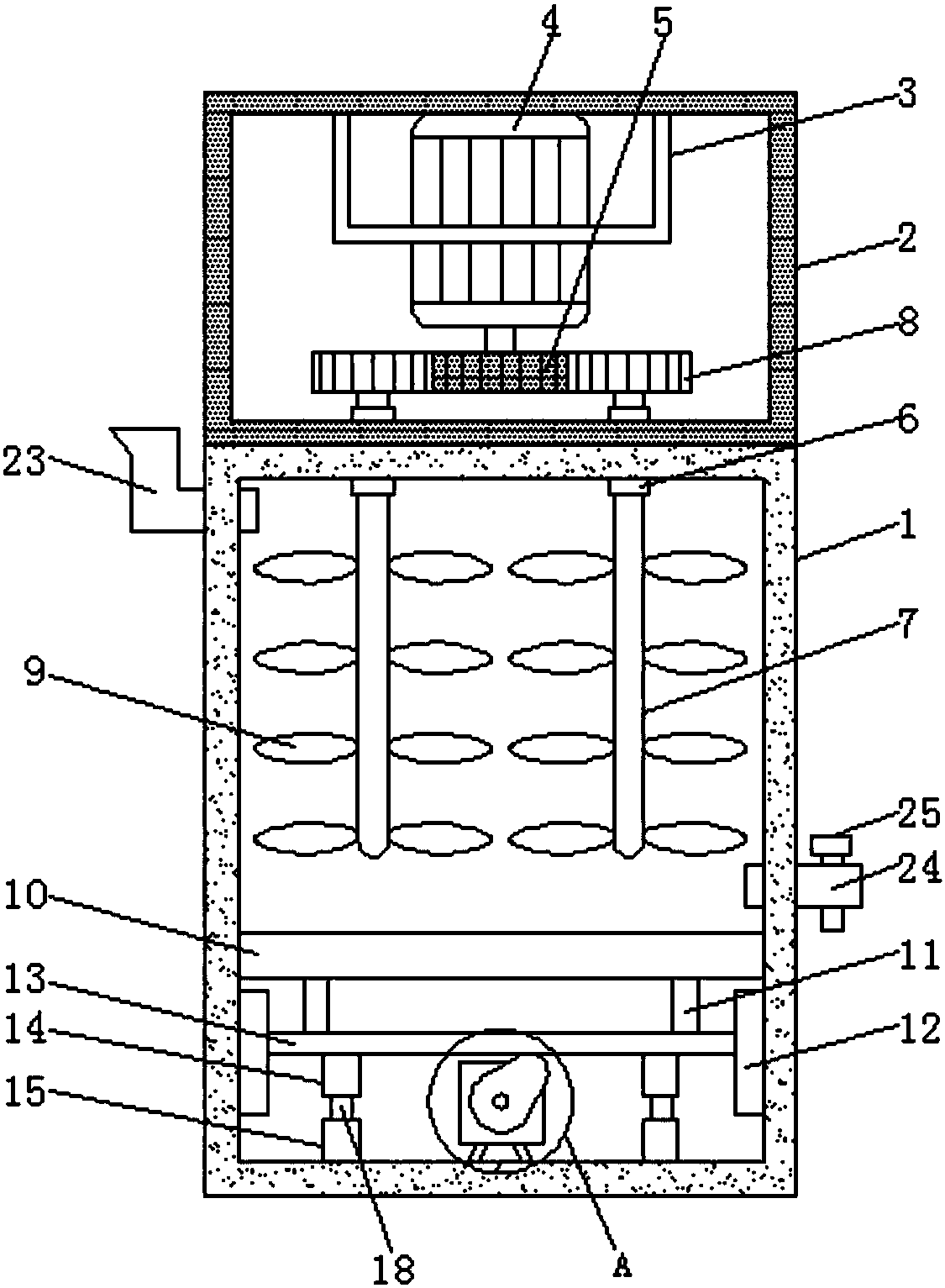 Efficient concrete stirring device