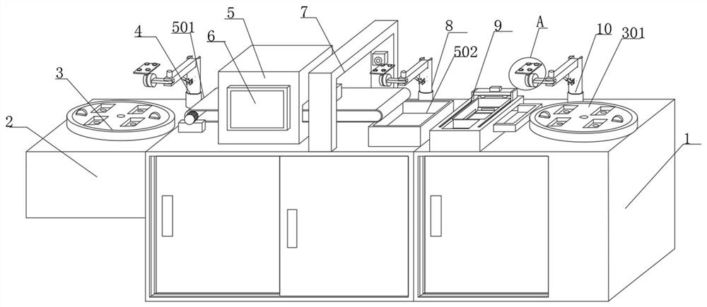 Defective product treatment system for mobile phone film laminating machine