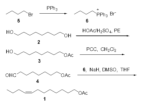 Method for synthesis of sex pheromone compound of grapholitha molesta