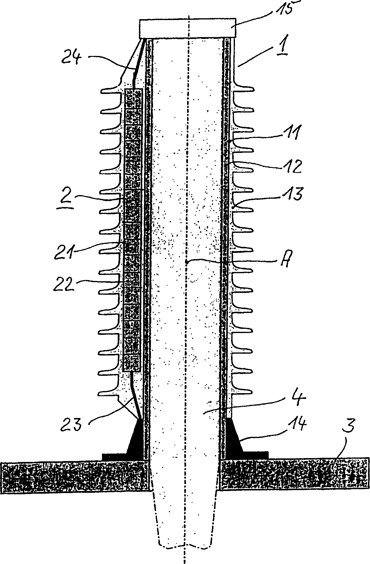 Module with surge arrester for a high-uoltage system