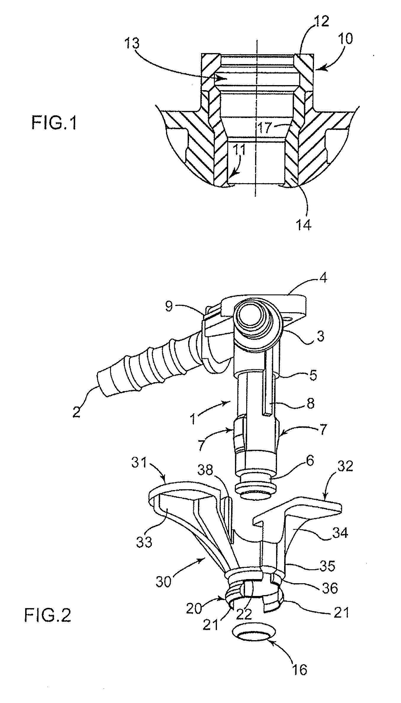 Coupling Device For Transferring Fluid, Circuit Incorporating and Fitting/Removing It