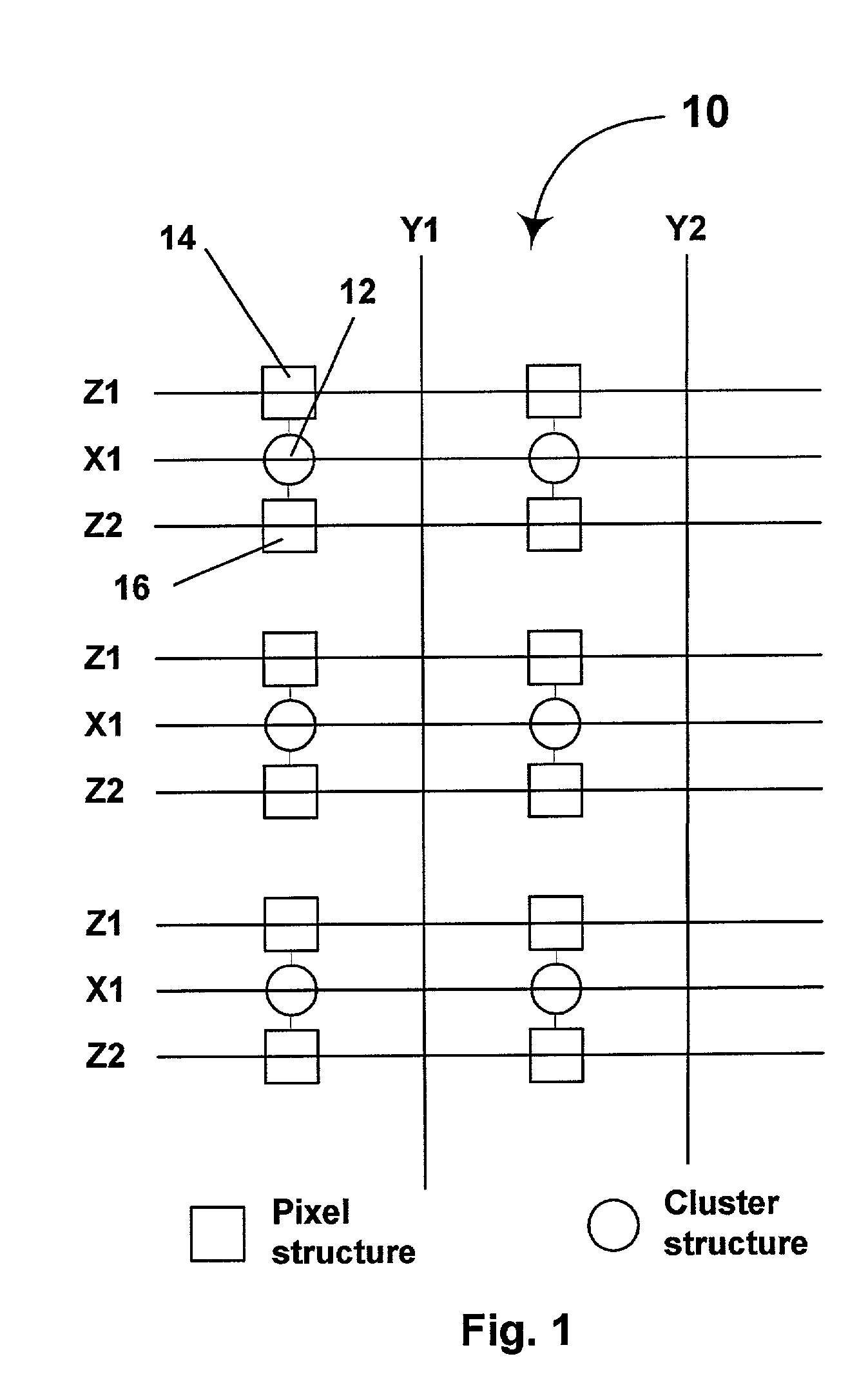 Electronic display with photo-addressing means