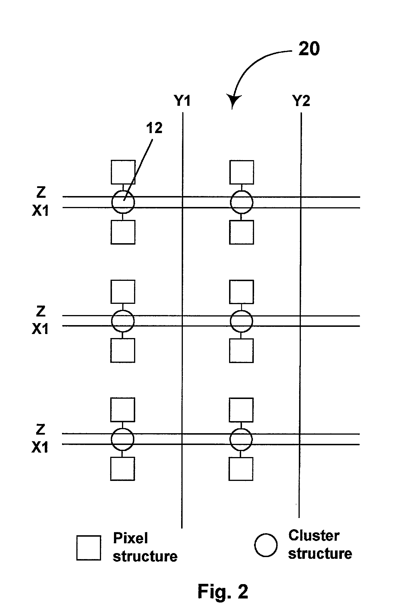 Electronic display with photo-addressing means
