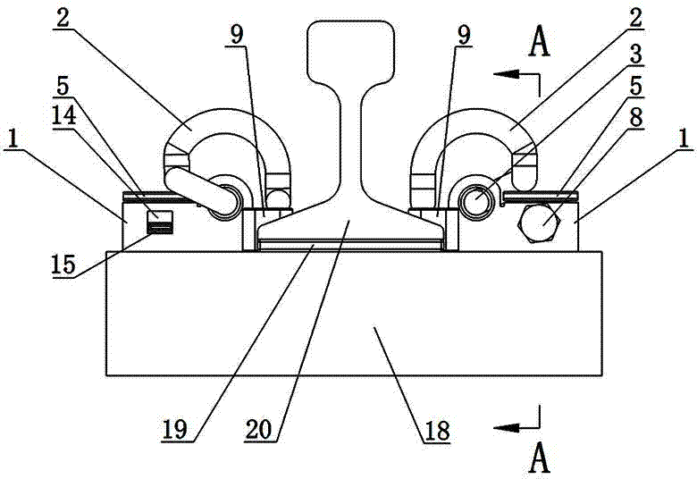 Self-locking railway fastener high in continuity and convenient to install