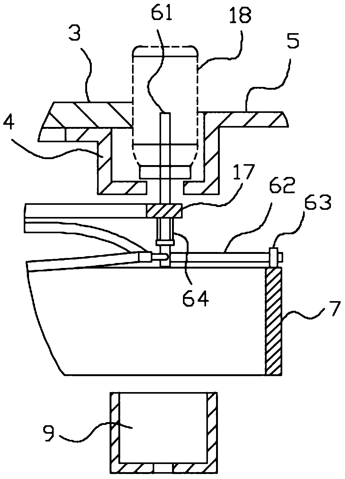 Double-tube lifting type canted bottle inverting, quick-circulating and cleaning device