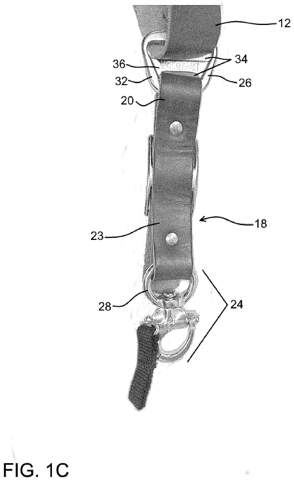 Shoulder sling with means for anchoring equipment