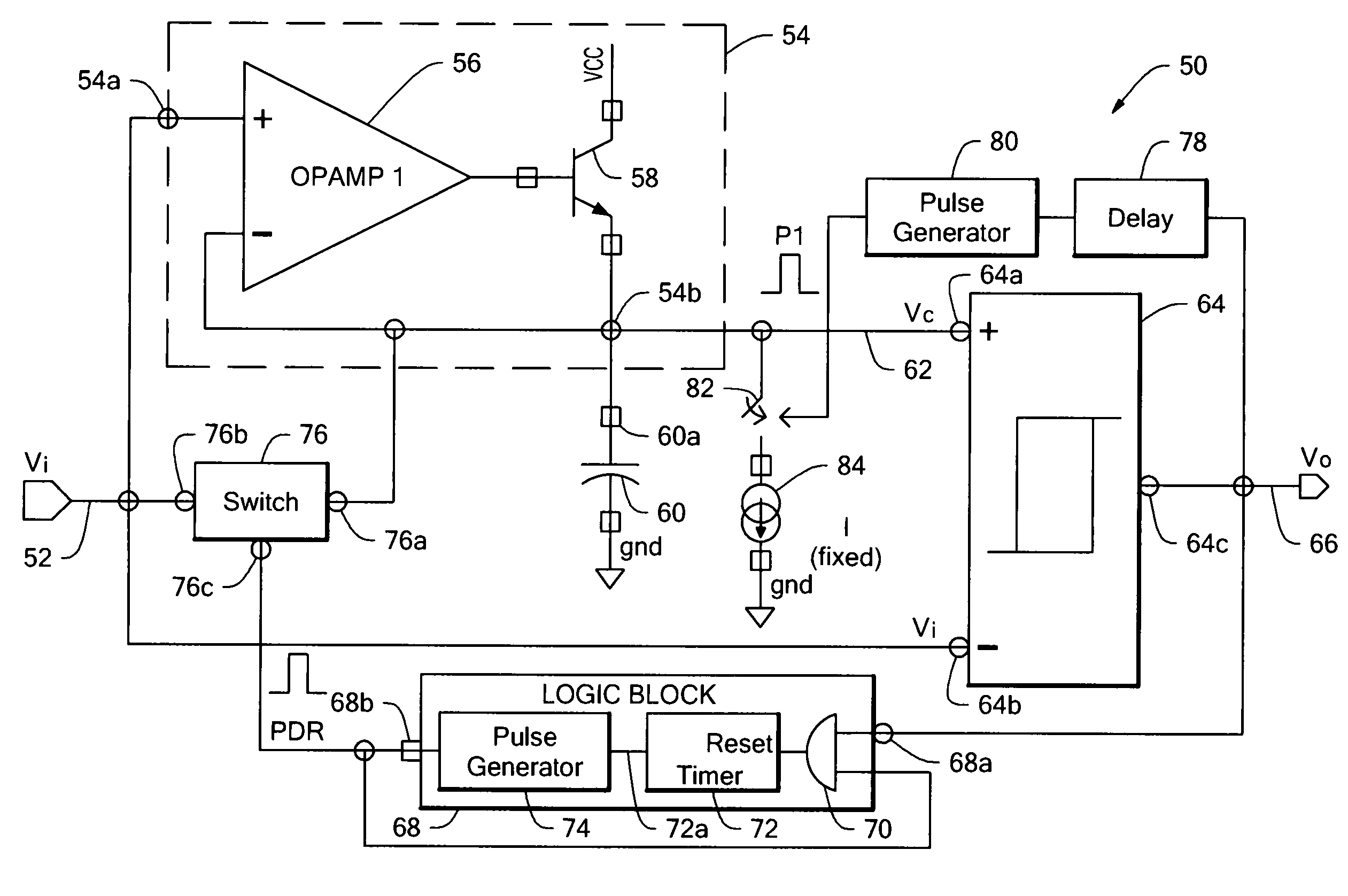 Track-and-hold peak detector circuit