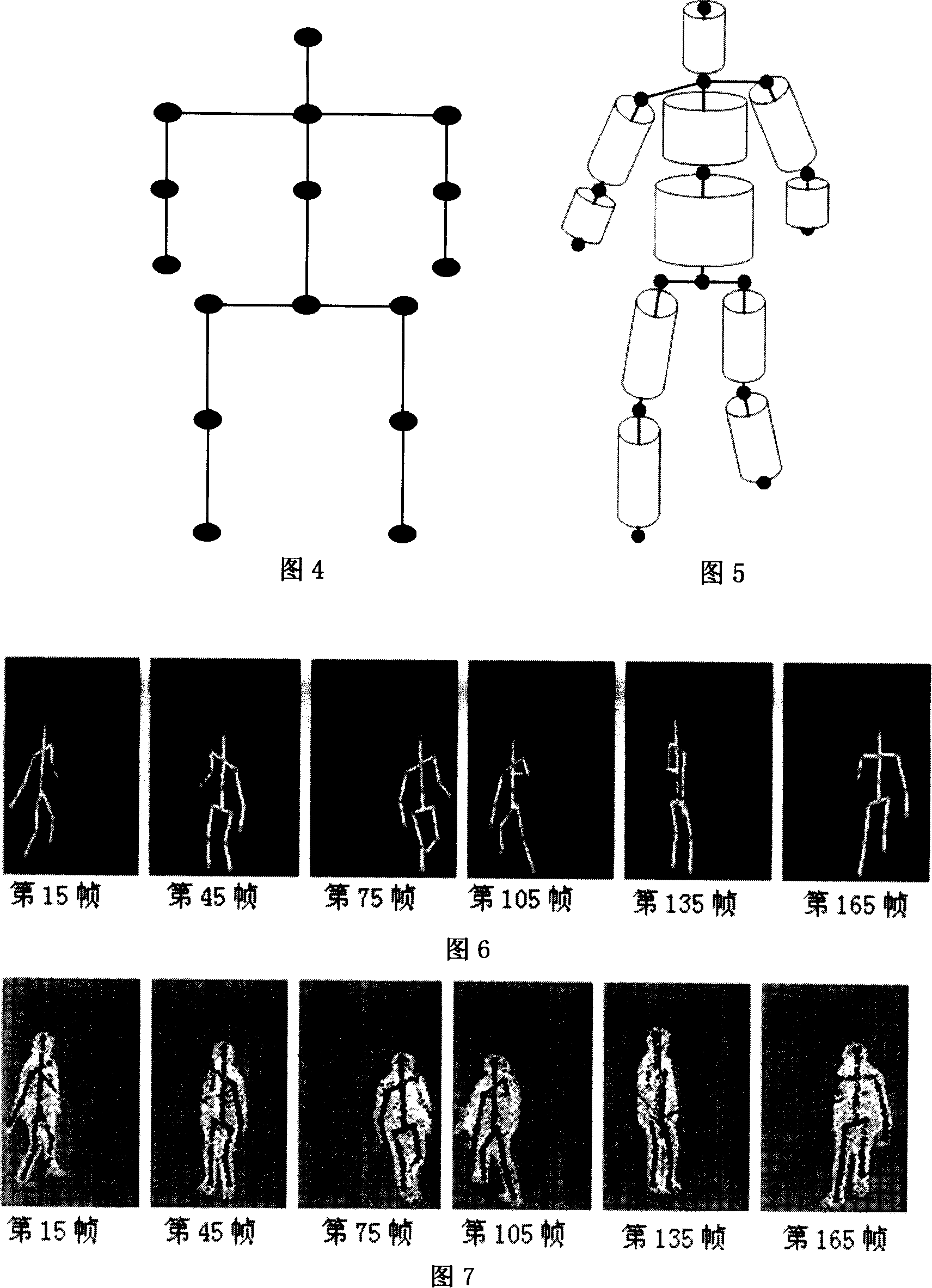 Method for tracing three-dimensional human body movement based on multi-camera