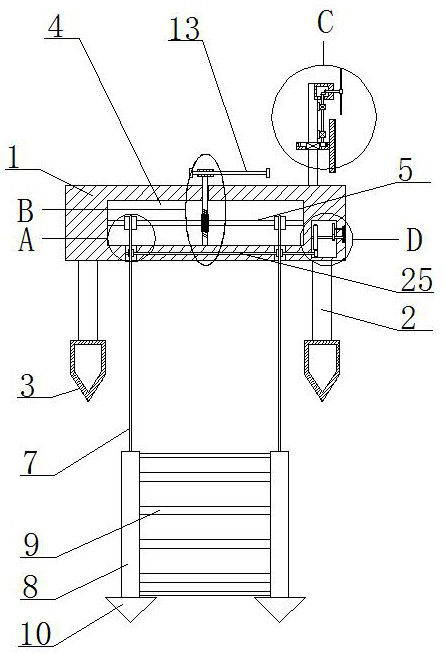 Depth adjusting device for water environment ecological restoration suspension net