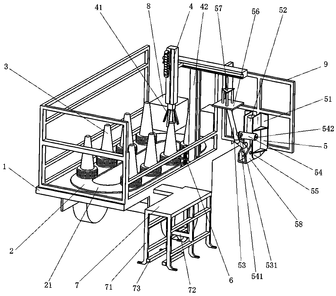 Reflective cone automatic retractable equipment